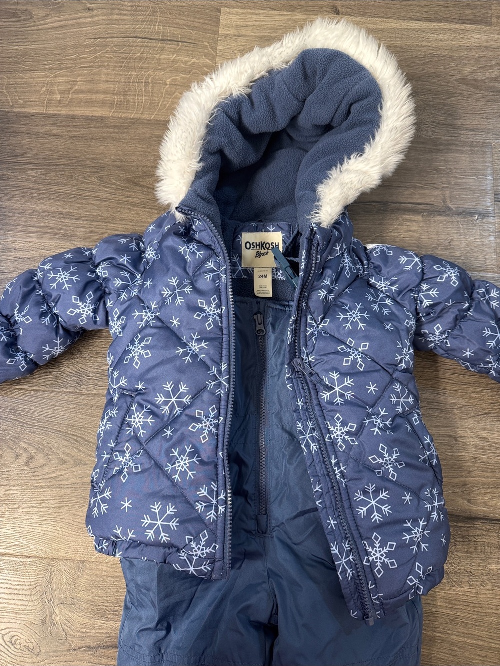 OshKosh Navy Snowflake Snow Jacket with Hood